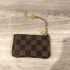 Brown & brown key ring/card holder